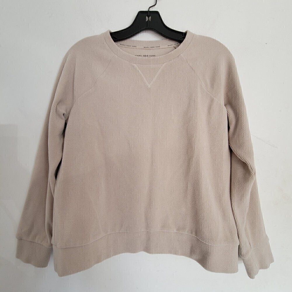Marc New York Super Soft Striped Crewneck Long Sleeve Sweatshirt Sweater Size XS